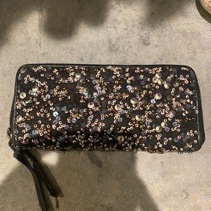 All Saints Sequined Wallet Clutch